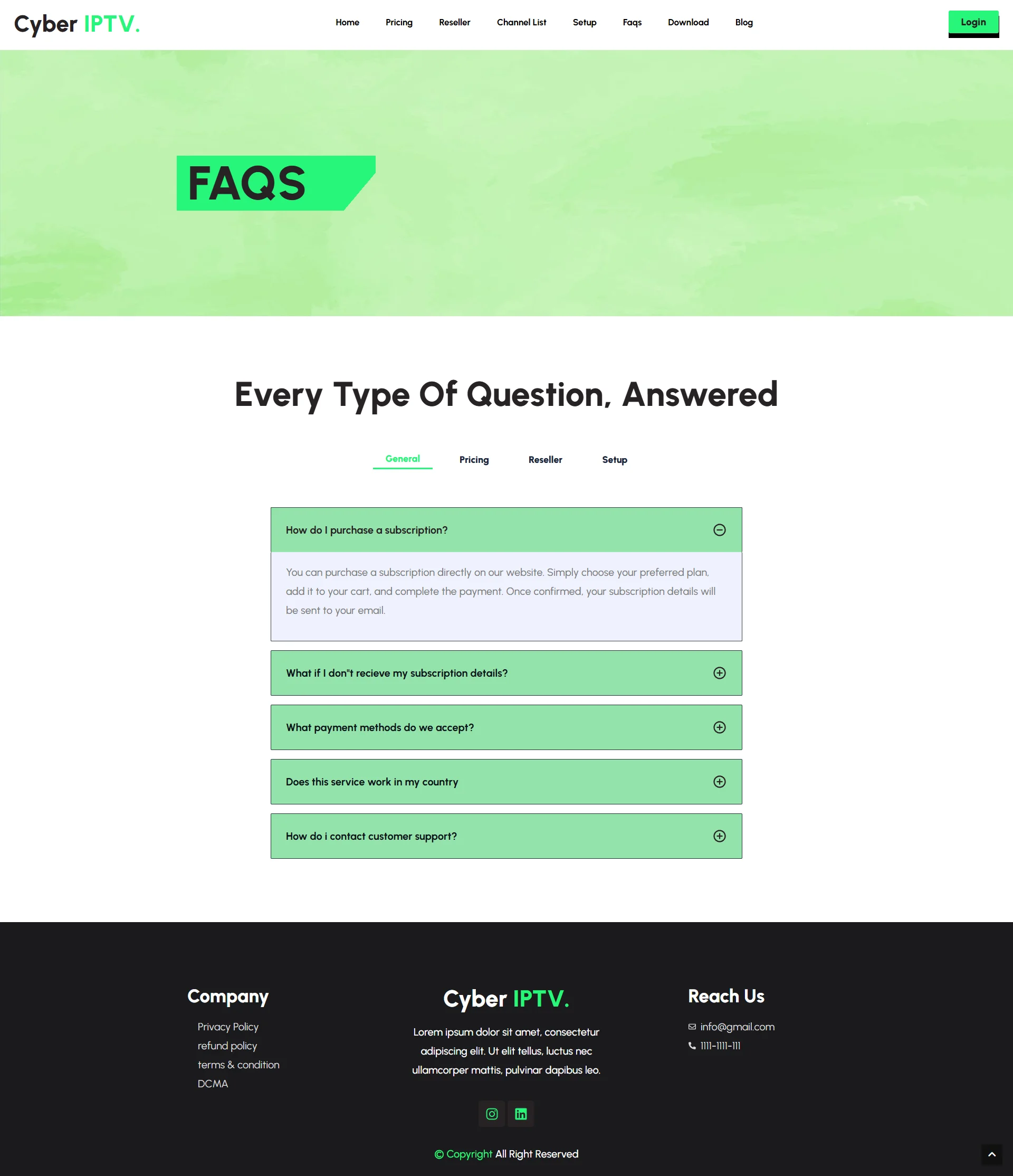 FAQ Page