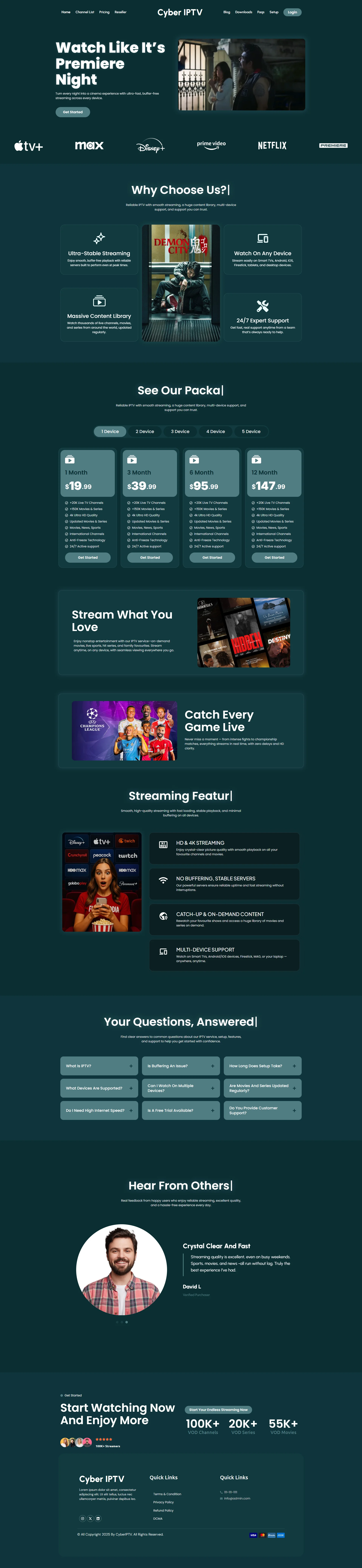 DarkTeal IPTV WordPress Theme