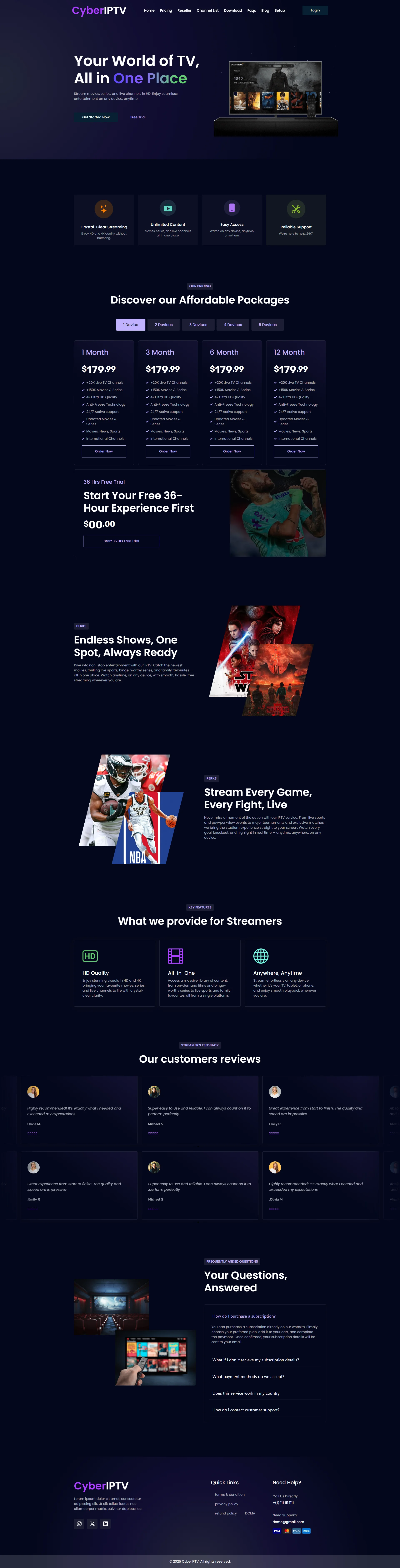 DeepBlue IPTV WordPress Theme