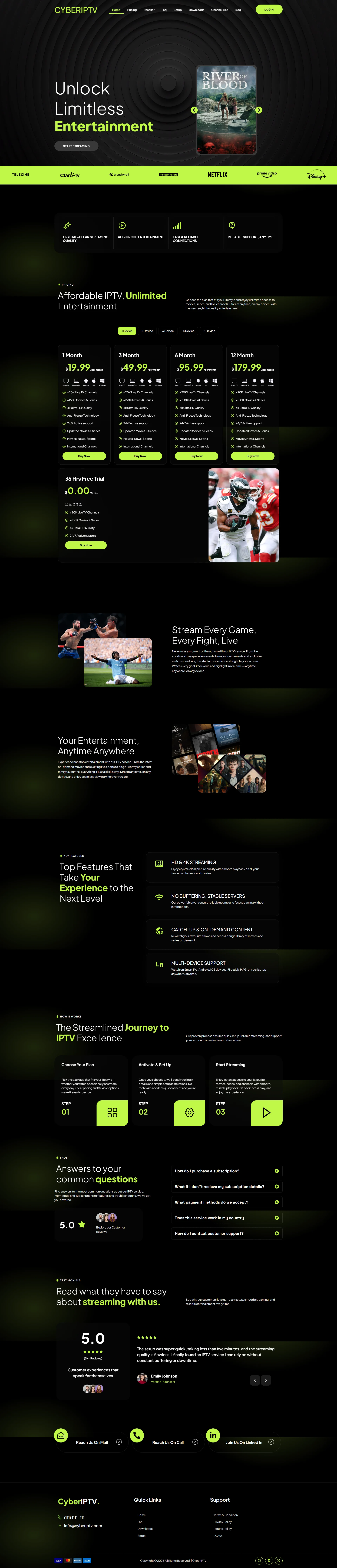 NeonLime IPTV WordPress Theme