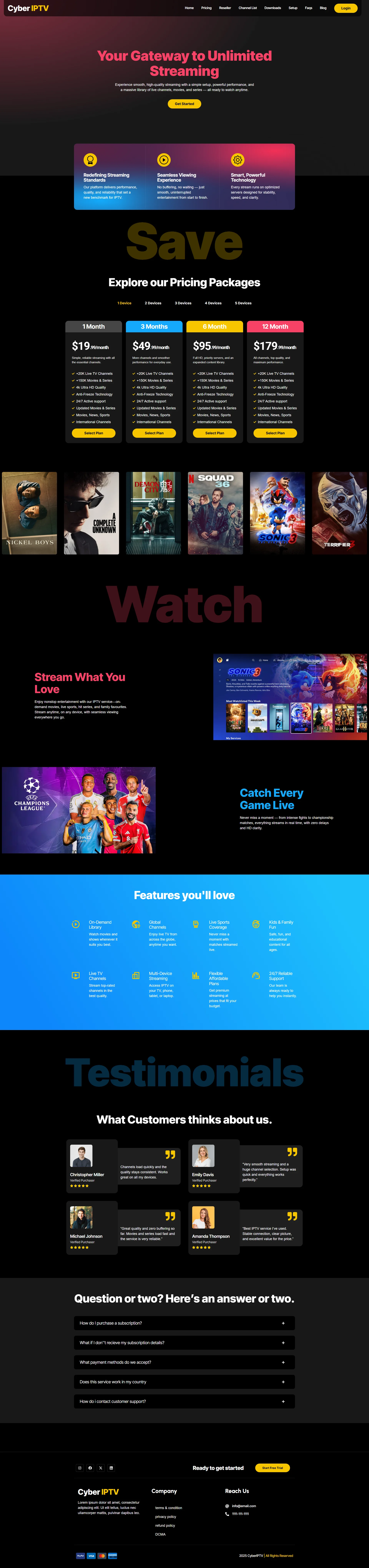 PinkGold IPTV WordPress Theme
