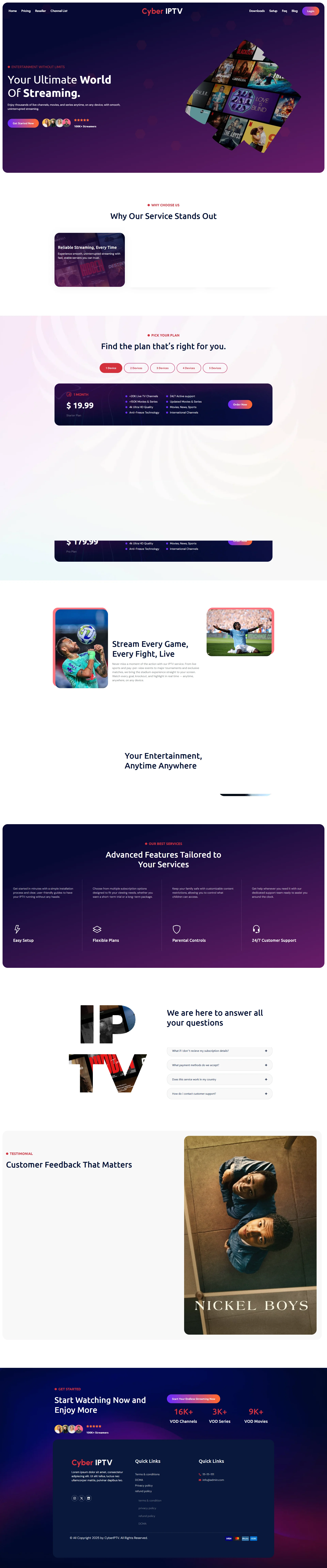 PurpleGrid IPTV WordPress Theme