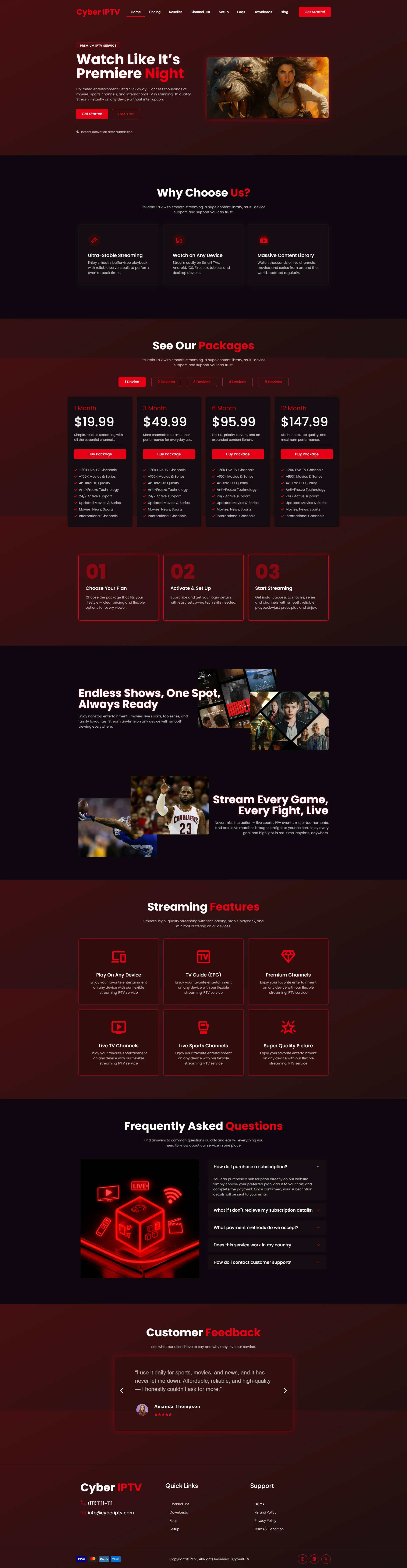 RedPremiere IPTV WordPress Theme